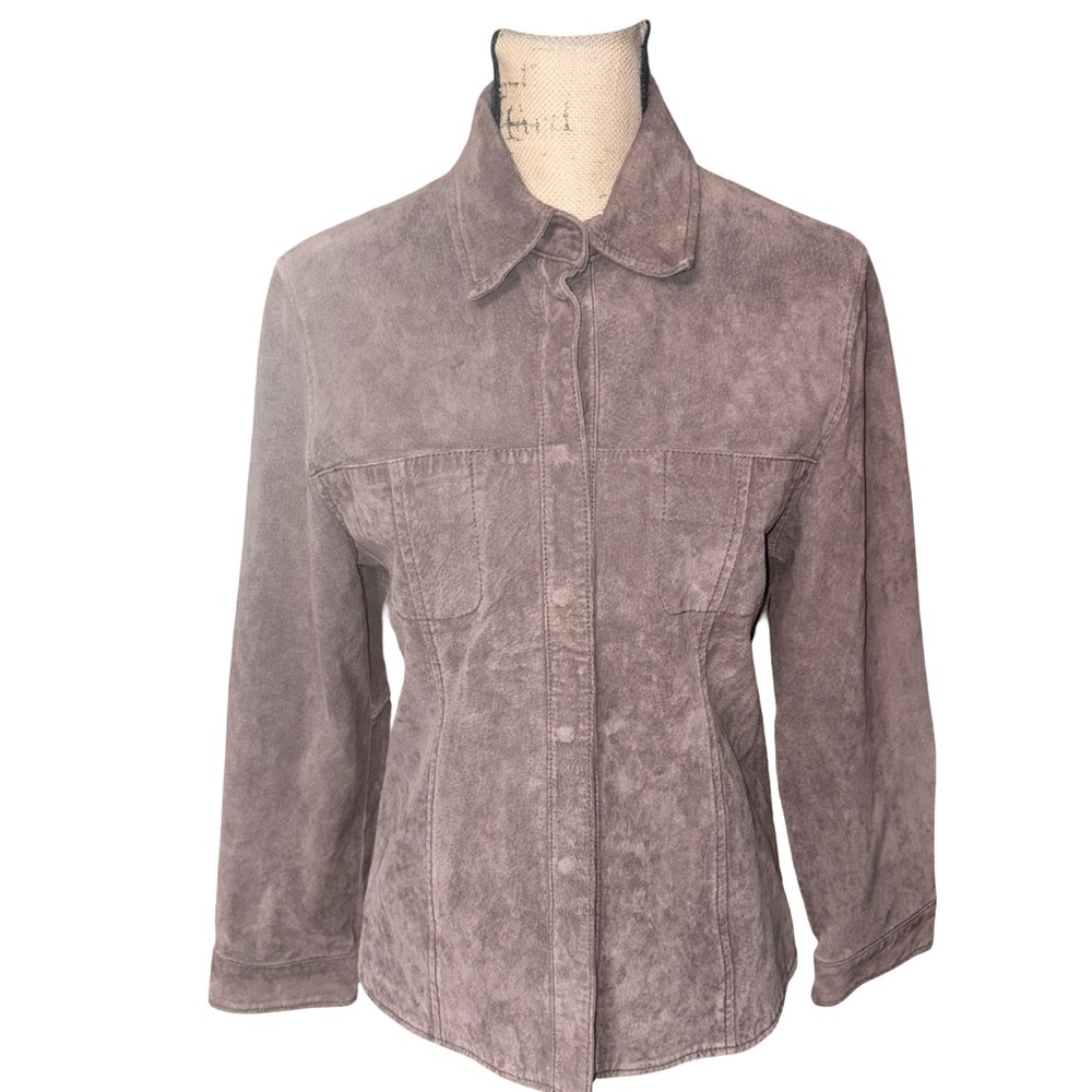 Austin 100% Brown Leather Front Button Women's Suede Vintage Jacket - size Small